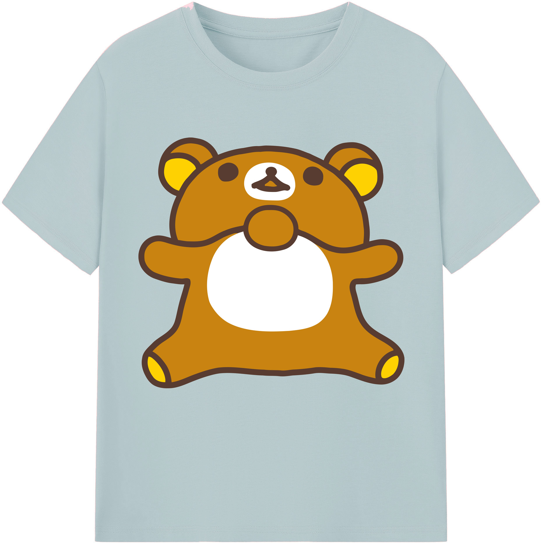 （画像用） リラックマ リラックマ キイロイトリ Rilakkuma Korilakkuma Kiiroitori 綿100％半袖Tシャツ（フロントプリント）